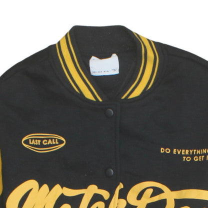 Mens UK Size S Bershka Black Varsity Jacket