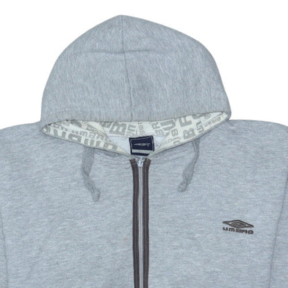 Mens UK Size M Umbro Grey Full Zip Hoodie