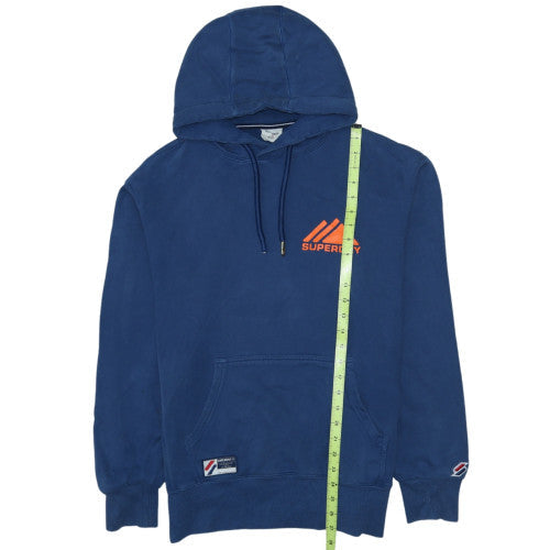 Mens UK Size M Superdry Blue Pullover Hoodie