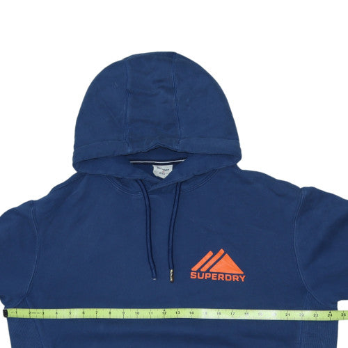 Mens UK Size M Superdry Blue Pullover Hoodie