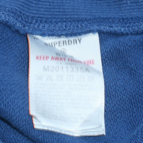 Mens UK Size M Superdry Blue Pullover Hoodie