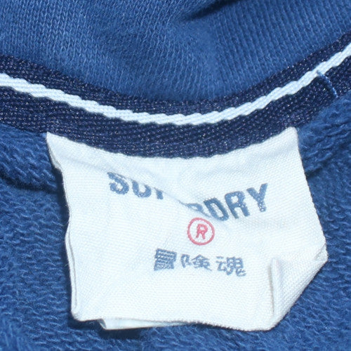 Mens UK Size M Superdry Blue Pullover Hoodie