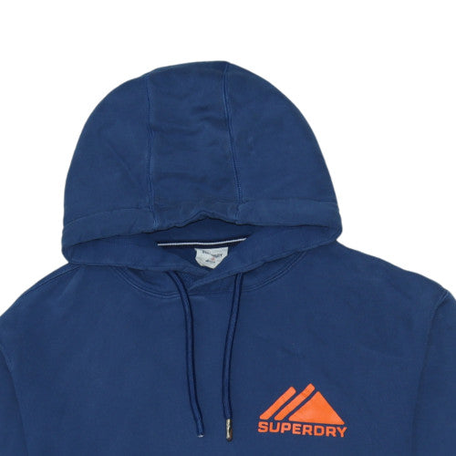 Mens UK Size M Superdry Blue Pullover Hoodie