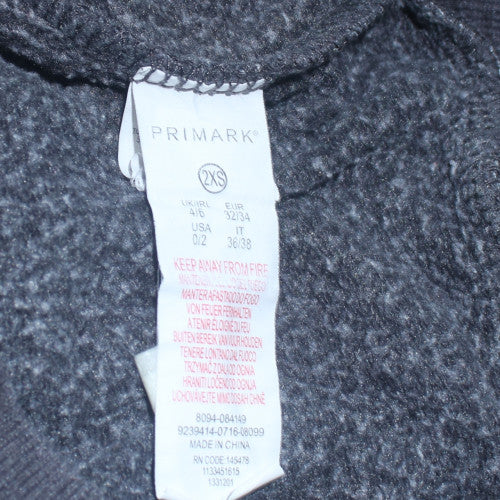 Womens UK Size 2XS Primark Grey Pullover Hoodie
