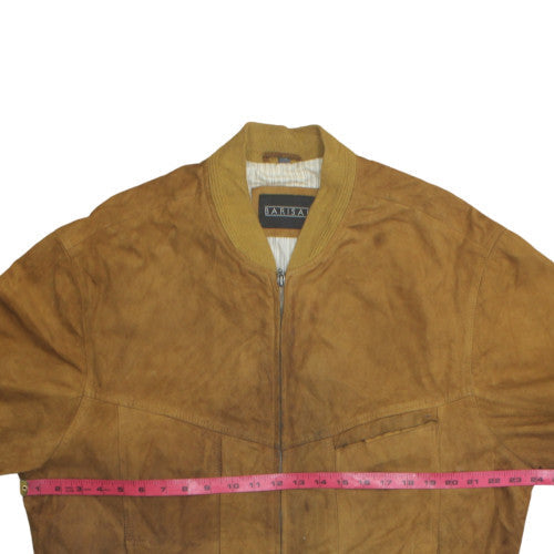 Mens UK Size L Barisal Brown Bomber Jacket