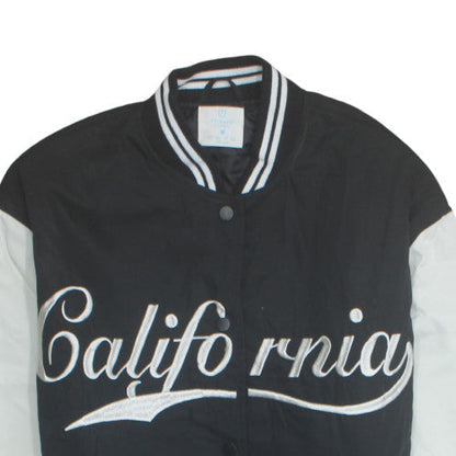 Primark Men Black Varsity Jacket California Embroidered M