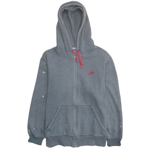 Mens UK Size L Nike Grey Full Zip Hoodie