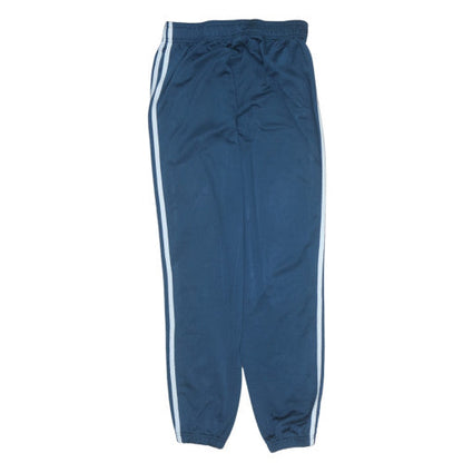 Adidas Boys Blue Track Pants 10-11 Years Regular Fit Elastic Waist