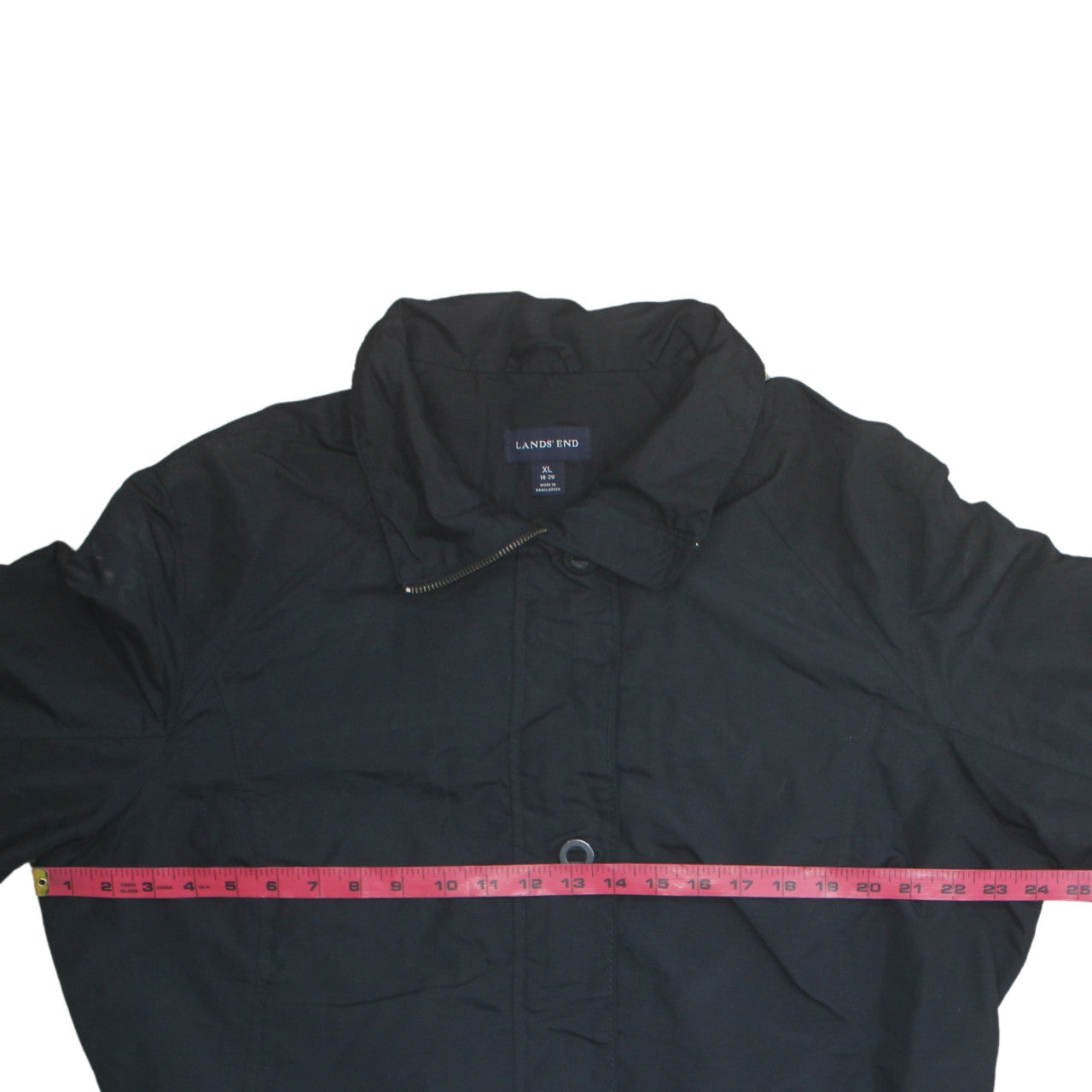 Mens UK Size XL Lands' End Black Rain Coat