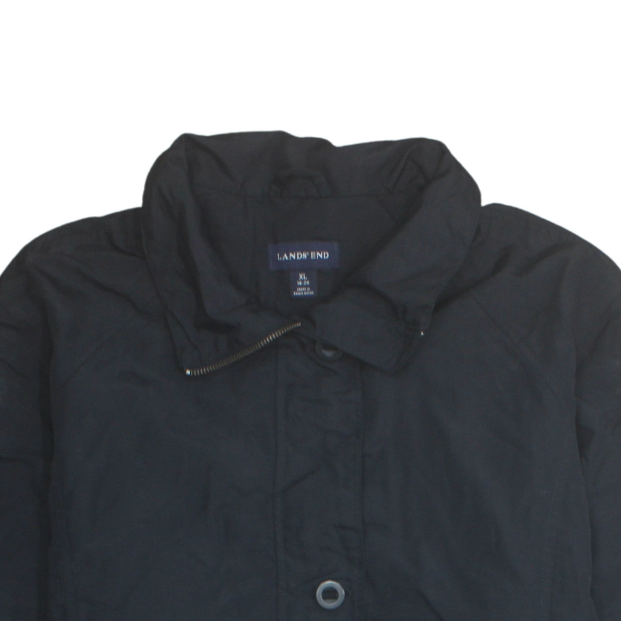 Mens UK Size XL Lands' End Black Rain Coat