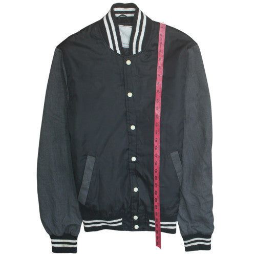 Terranova Men's Black XL Varsity Jacket with Contrast Sleeves