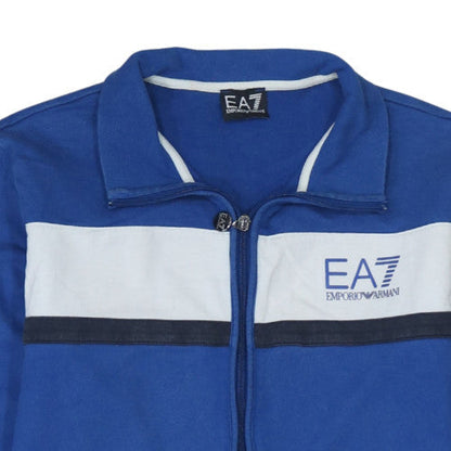 Mens UK Size XL EA7 Emporio Armani Blue Full Zip Sweatshirt