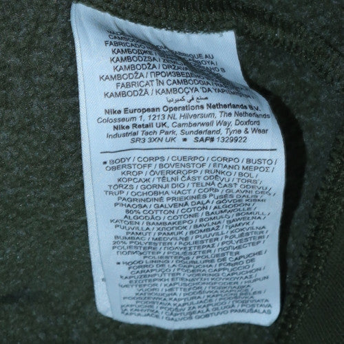 Mens UK Size M Nike Green Pullover Hoodie