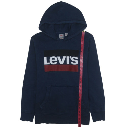 Mens UK Size M Levi's Blue Pullover Hoodie