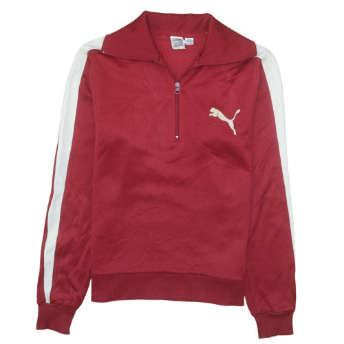 Mens UK Size L PUMA Red 1/2 Zip Sweatshirt