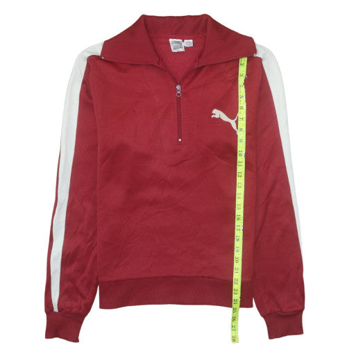 Mens UK Size L PUMA Red 1/2 Zip Sweatshirt