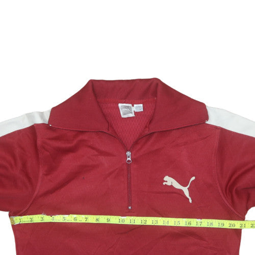 Mens UK Size L PUMA Red 1/2 Zip Sweatshirt