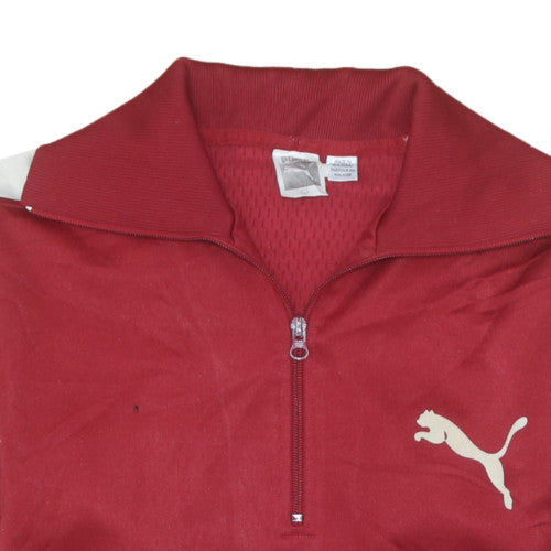 Mens UK Size L PUMA Red 1/2 Zip Sweatshirt