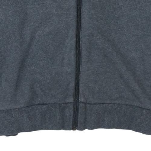 Adidas Boys Grey & Red Full Zip Hoodie Size 13-14 Years Cotton Blend