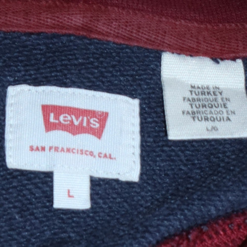 Mens UK Size L Levi's Blue Pullover Hoodie