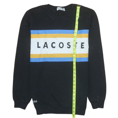 Lacoste Men's Black Slim Fit Logo Stripe Pullover Sweatshirt L