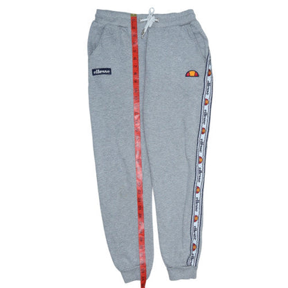 Ellesse Womens Grey Jogger Sweatpants UK 8 Cotton Blend Side Stripe