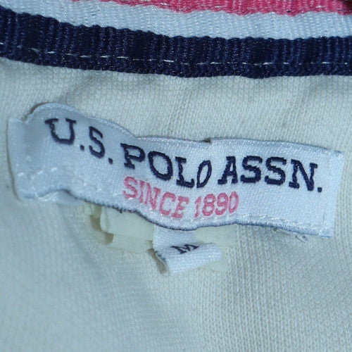 Womens UK Size M U.S. Polo Assn White Pullover Hoodie