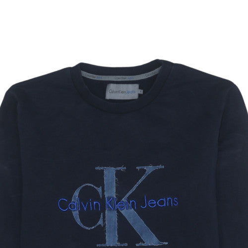 Mens UK Size XL Calvin Klein Blue Pullover Sweatshirt