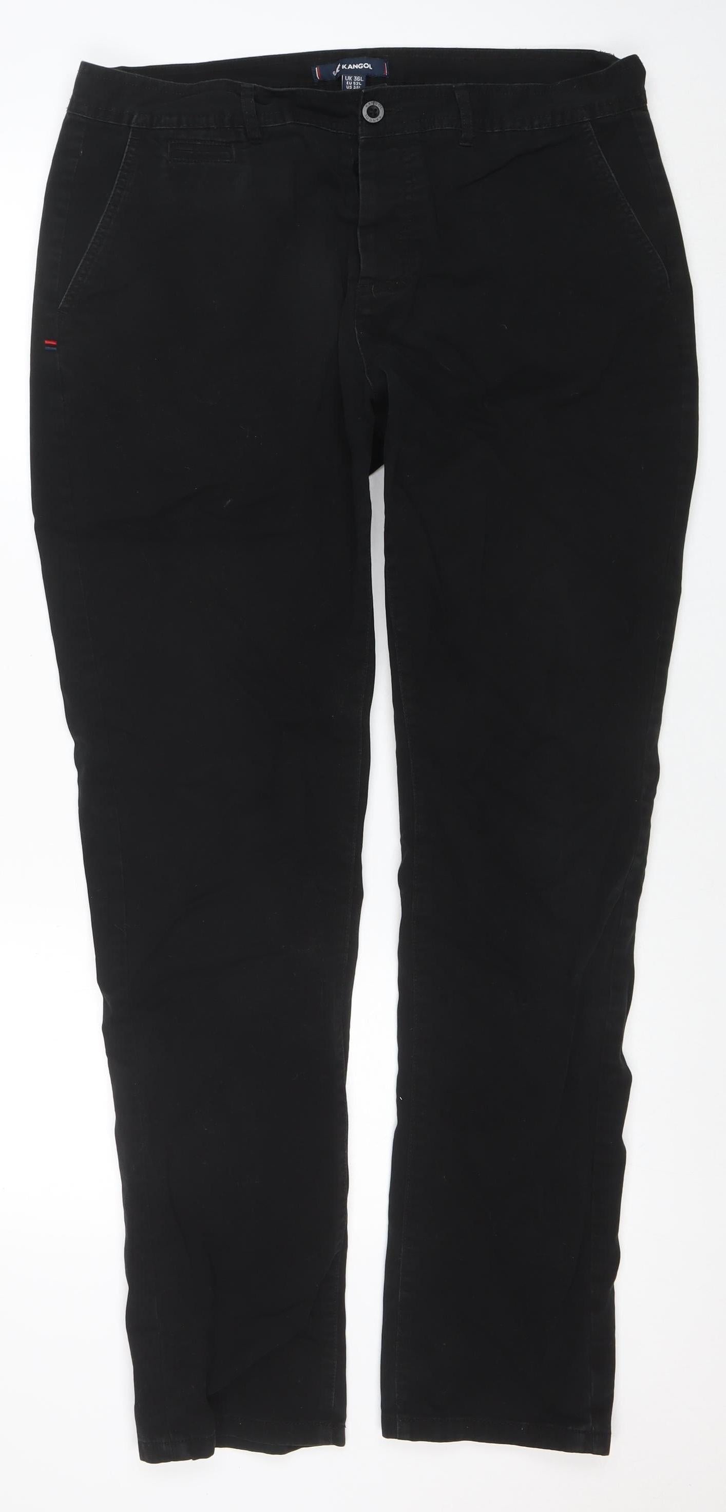 Mens UK Size L Kangol Regular Fit Chino Black Trousers
