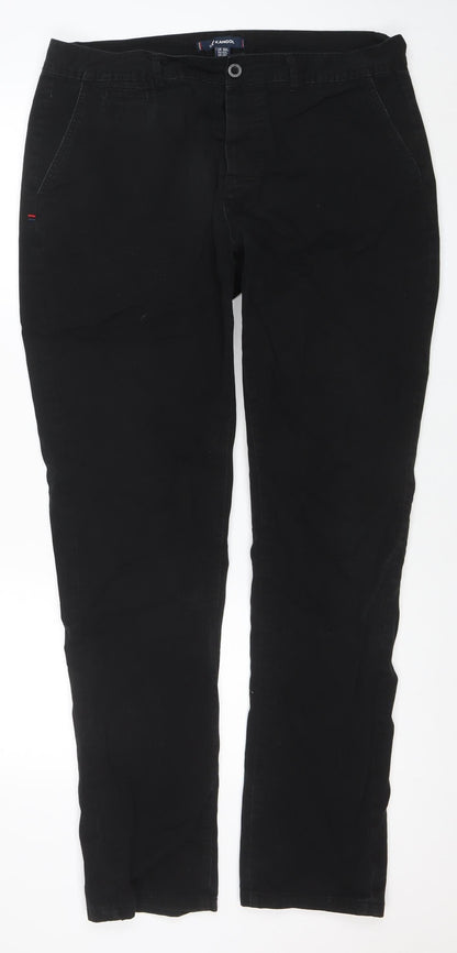Mens UK Size L Kangol Regular Fit Chino Black Trousers
