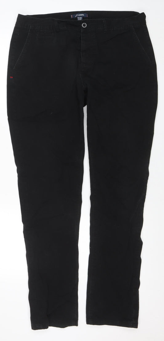 Mens UK Size L Kangol Regular Fit Chino Black Trousers