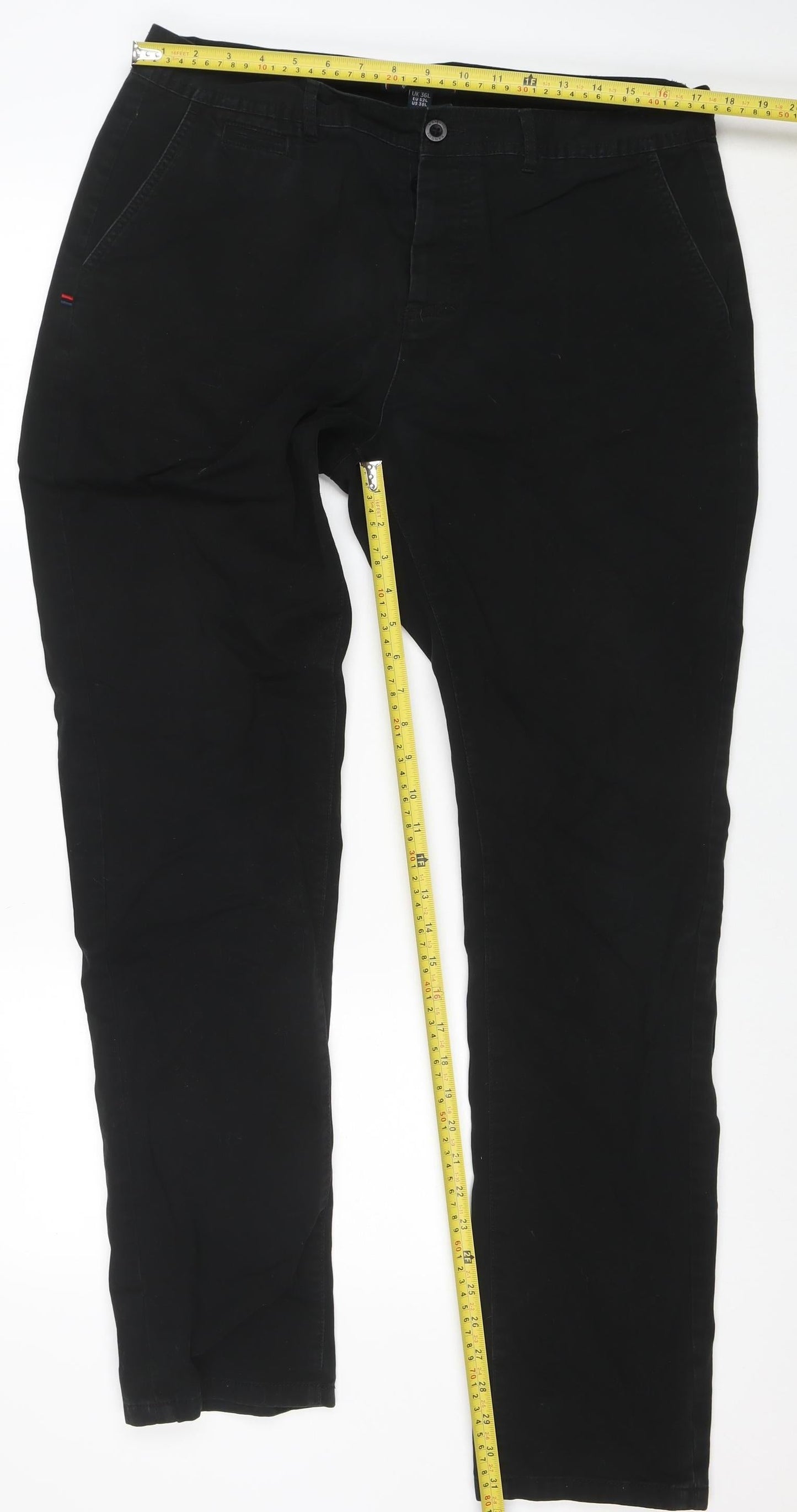 Mens UK Size L Kangol Regular Fit Chino Black Trousers