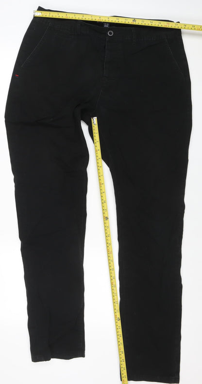 Mens UK Size L Kangol Regular Fit Chino Black Trousers