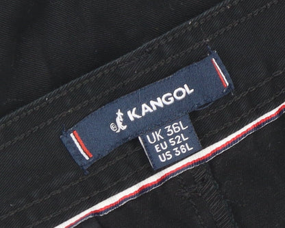 Mens UK Size L Kangol Regular Fit Chino Black Trousers