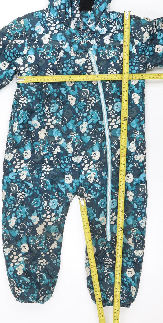 Dare 2B Girls Blue Floral Hooded Winter Snowsuit Size 3 Years
