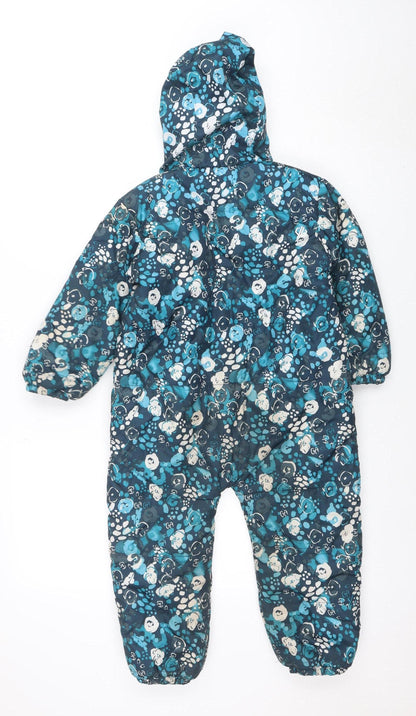 Dare 2B Girls Blue Floral Hooded Winter Snowsuit Size 3 Years