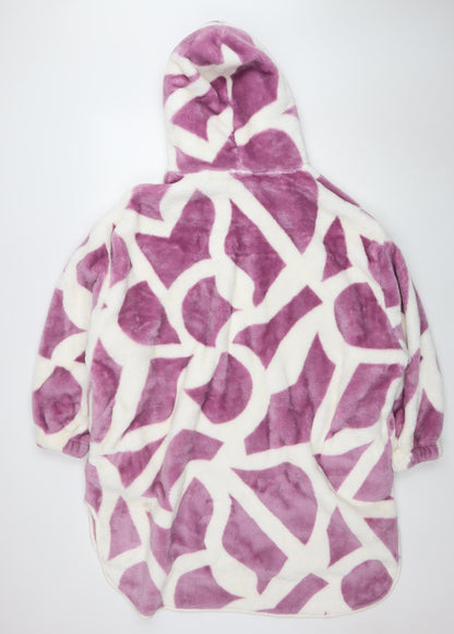 JIMJAM THE LABEL Women's Purple Fleece Hooded Robe One Size