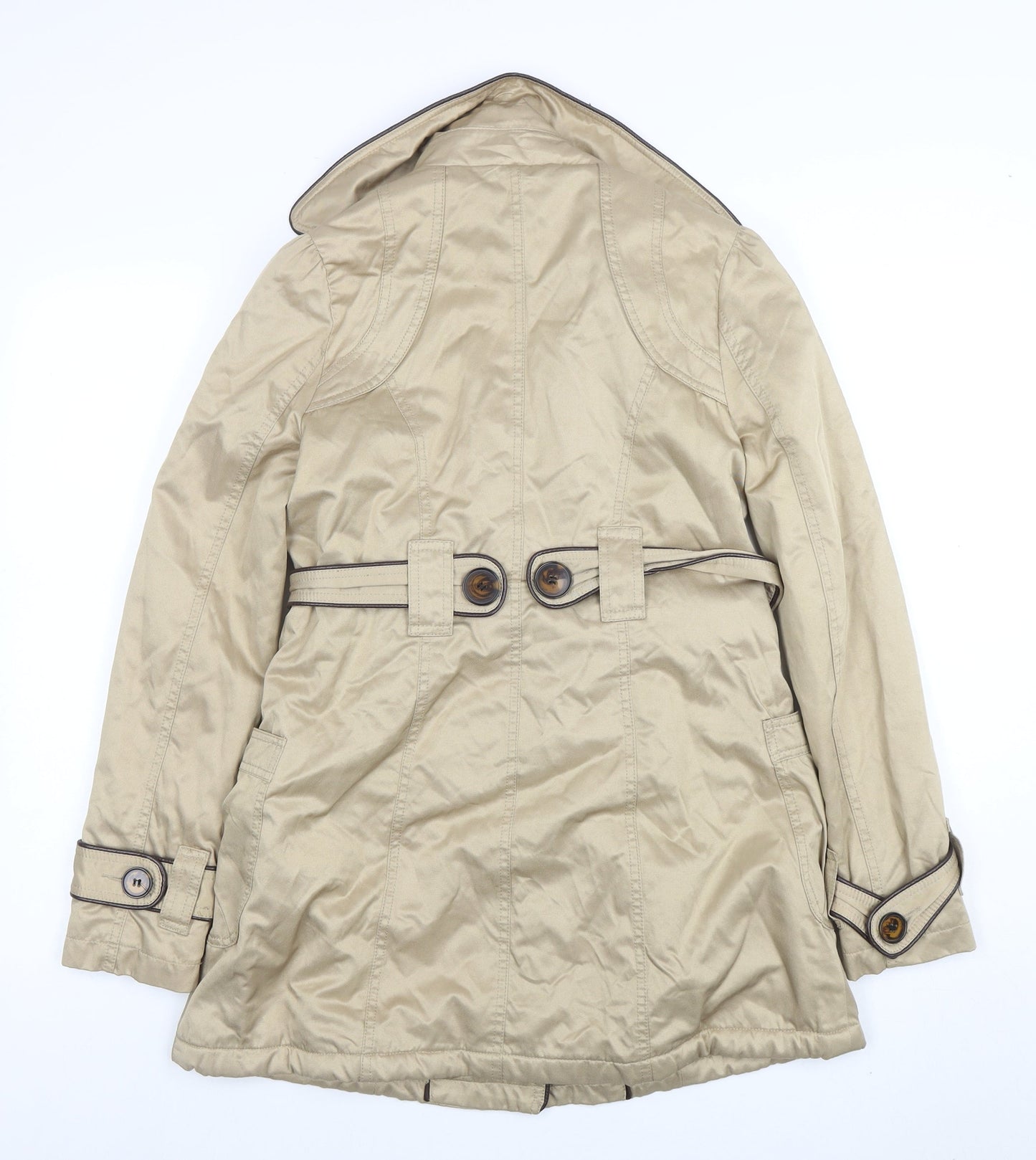 Womens UK Size 10 Lipsy Beige Trench Coat