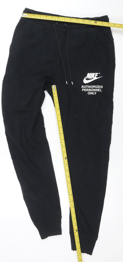 Nike Men's Black Jogger Sweatpants Size S Fleece Drawstring Tapered