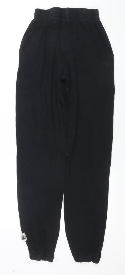 Womens UK Size XS Aesthetic Laundry Regular Fit Jogger Black Trousers