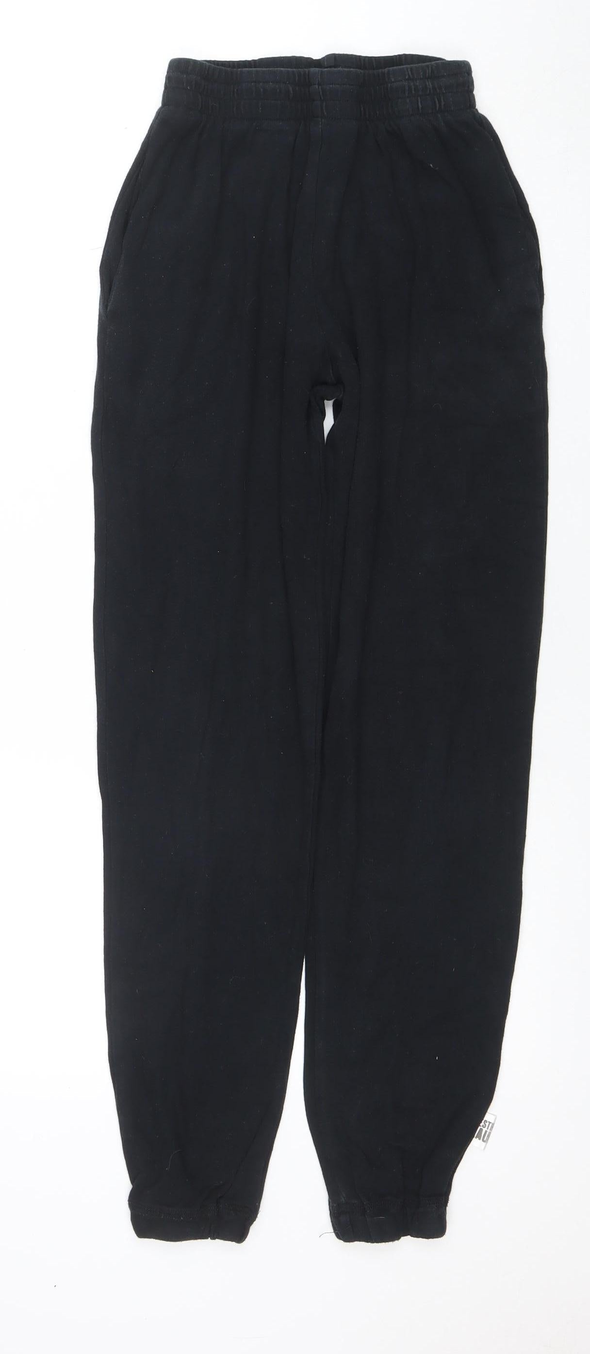 Womens UK Size XS Aesthetic Laundry Regular Fit Jogger Black Trousers