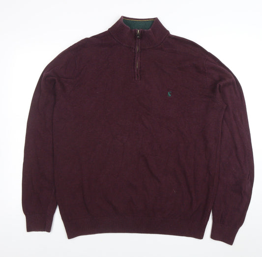Mens UK Size XL Joules Purple 1/4 Zip Jumper