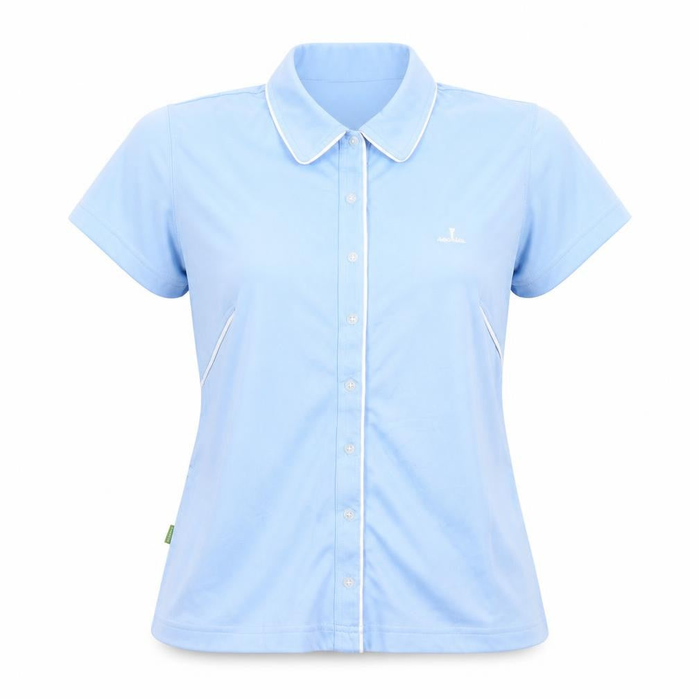 Womens UK Size M BACKTEE Blue Basic Polo