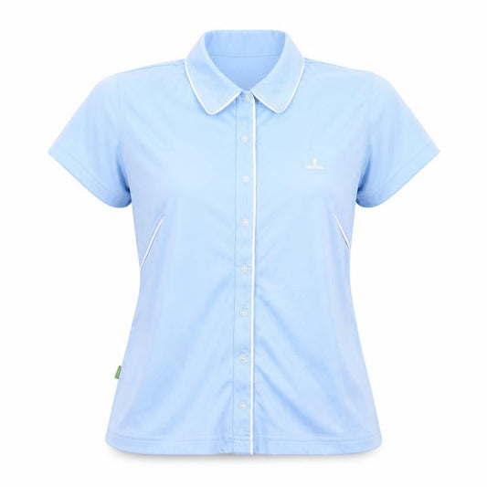 Womens UK Size M BACKTEE Blue Basic Polo