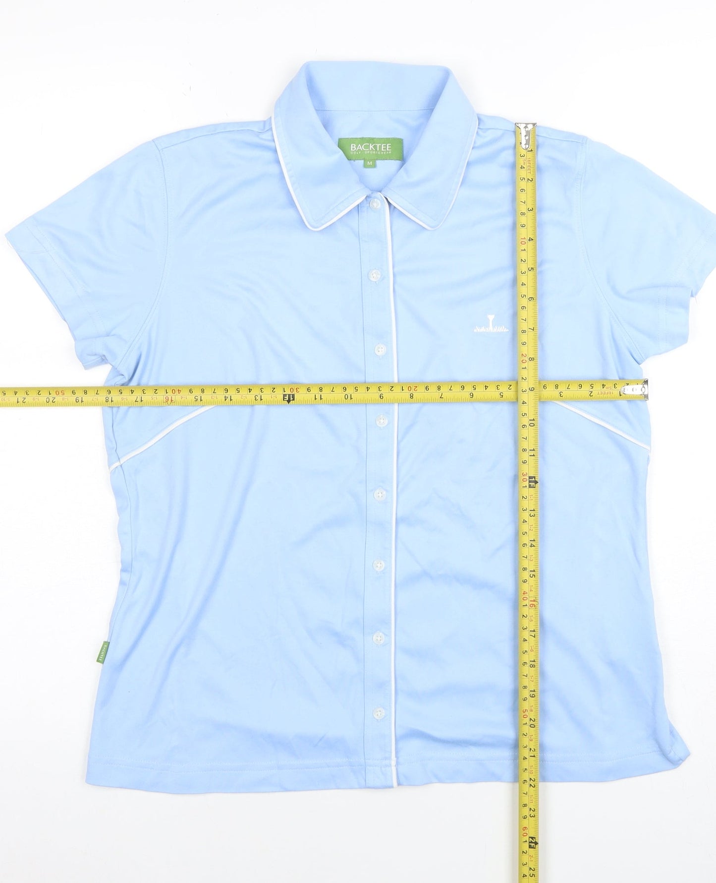 Womens UK Size M BACKTEE Blue Basic Polo