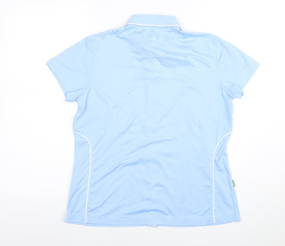 Womens UK Size M BACKTEE Blue Basic Polo