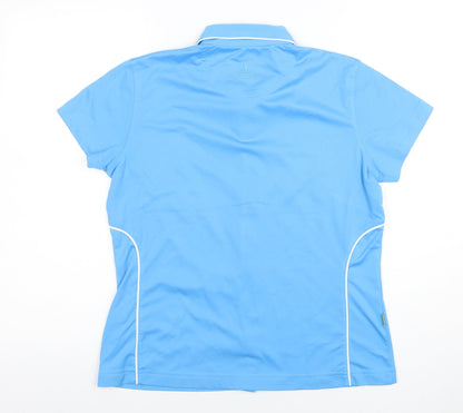 Womens UK Size M BACKTEE Blue Polo Button-Up