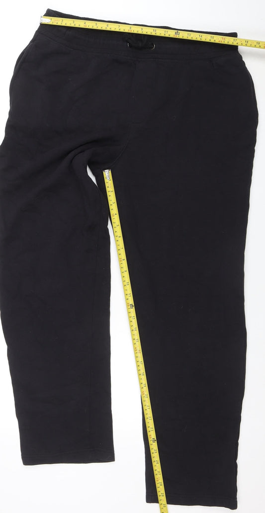 Tu Men’s Black Jogger Trousers L Regular Fit Cotton Blend