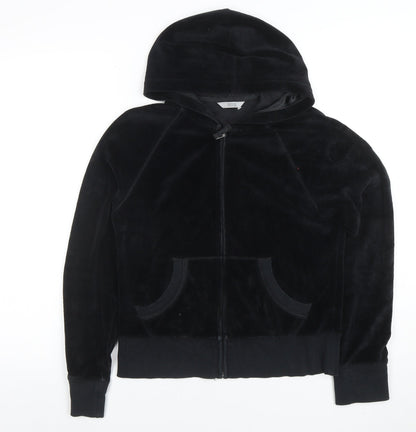 Womens UK Size 10 Marks and Spencer Black Full Zip Hoodie