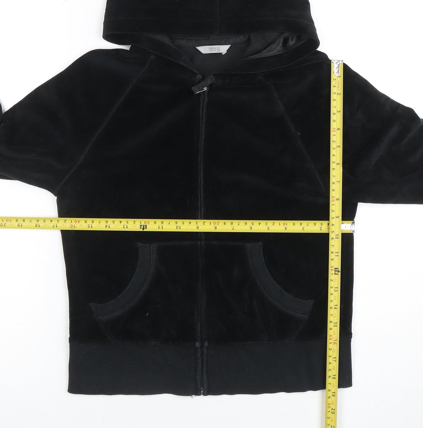 Womens UK Size 10 Marks and Spencer Black Full Zip Hoodie